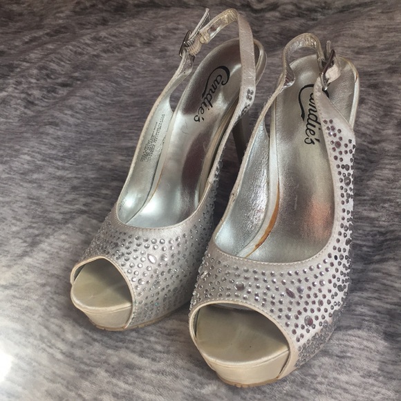 Candie’s Silver and Sparkly Stilettos - Picture 2 of 4